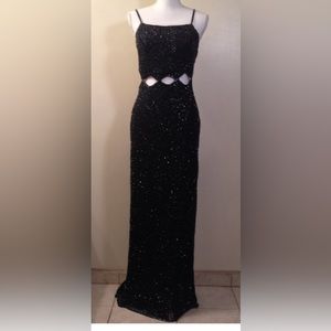 Scala Black Glitter Prom Dress